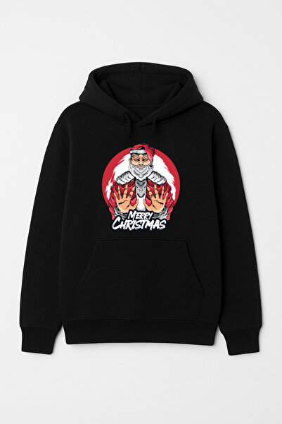 CALKARCOLLECTION سويت شيرت Merry Christmas Here للجنسين بغطاء رأس (هودي)