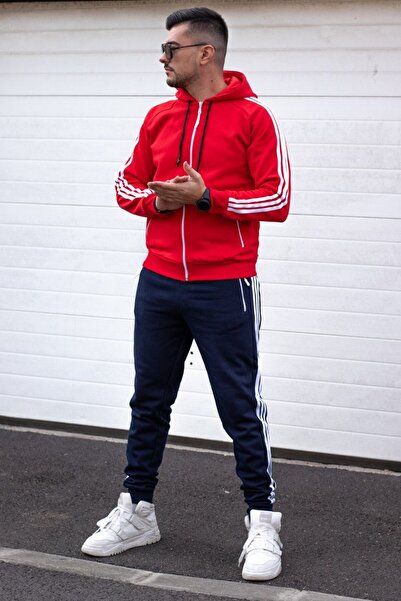 EXCLUSIVE STYLE Men's cotton tracksuit - ExDG Red/Navy