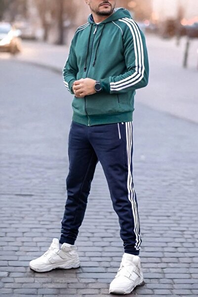 EXCLUSIVE STYLE Men's cotton tracksuit - ExDG Green/Navy