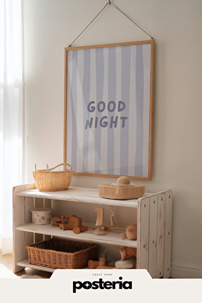 Posteria Tekli İskandinav Çocuk Odası Dekoru, Uyku Dekoru, Çocuk Odası Tablos...