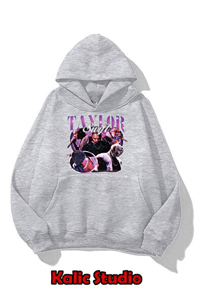 Kalic Studio Taylor Swift Kanye West Printed Sweatshirt Oversized Gray