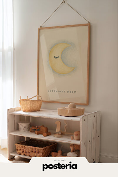Posteria Tekli İskandinav Çocuk Odası Dekoru, Uyku Dekoru, Çocuk Odası Tablos...