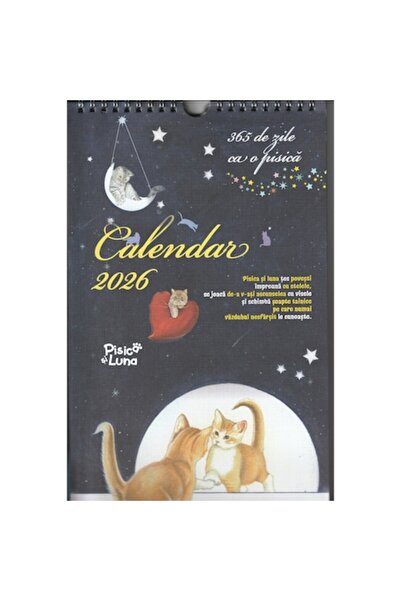 ALIAS PUBLISHING Calendar pisica si luna 2026, format A4, 14 file, Alias Publ...