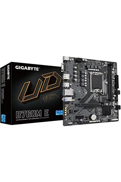 Gigabyte B760M E Motherboard (LGA 1700, DDR5 up to 7200MHz, 2x M.2, 1GbE)