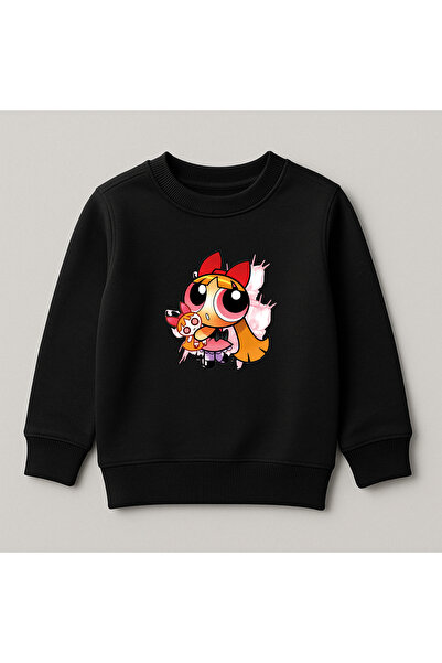 SVART WEAR Swea pentru copii 100% bumbac, cu imprimeu Powerpuff Girls, cu gât...