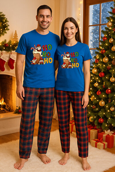 MVRDAR Pijamale cuplu - set Craciun in doi Grinch cu tricou si pantaloni de p...