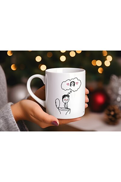 Beramussa كوب مضحك برسومات المرحاض على شكل رجل يفكر في حبيبي