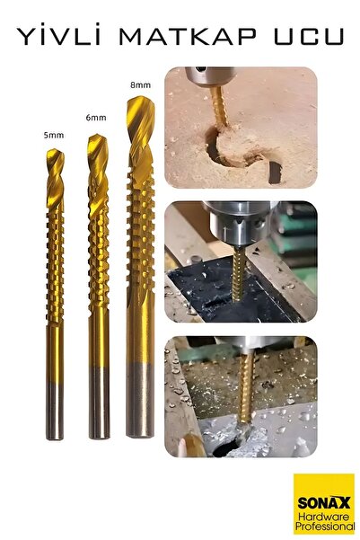 Transformacion Yivli Matkap Ucu HSS Spiral Yivli Kademeli Matkap Ucu Metal Ahşap Plastik 5-8 mm 722459
