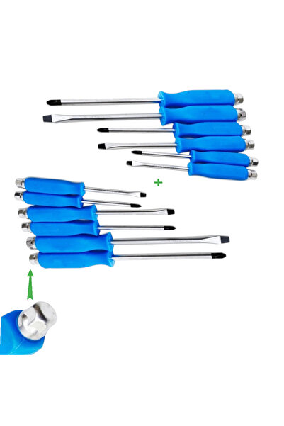 OEM 12 surubelnite cu cap magnetic si impact, 6 pcs cap cruce / cap drept , c...