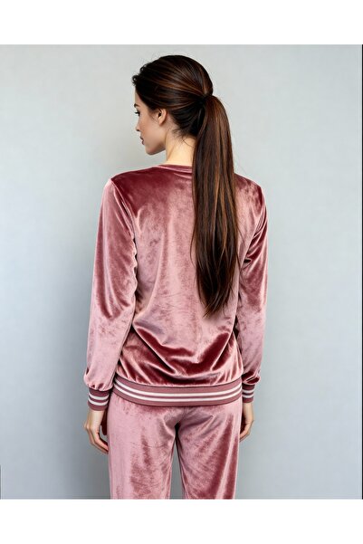 MAY Underwear Imported French Velvet Elastic Cuff Long Sleeve Embroidered Women's Pajama Set