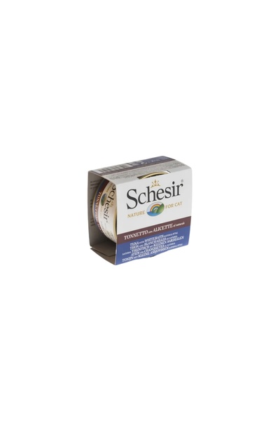 Schesir شيزر طعام رطب للقطط بسمك التونا الصغيرة مع سمك الانشوفة 85g