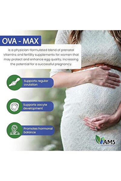 AMS America Medic & Science OVA-Max Prenatal Vitamins for Women, 120 Capsules
