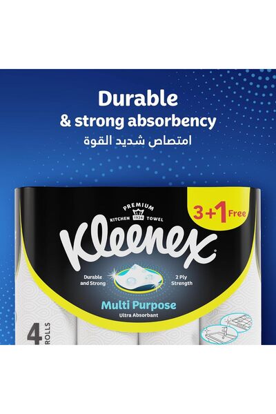 Kleenex Multi Purpose Kitchen Tissue Paper Towel, 2 PLY, 24 Rolls x 90 Sheets