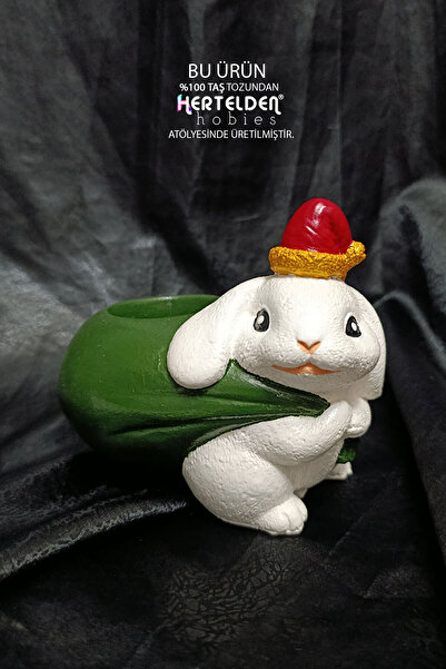 herteldenhobies El Yapımı Noel Tavşan Kalemlik Saksı Yeni Yıl/Yılbaşı Hediyes...