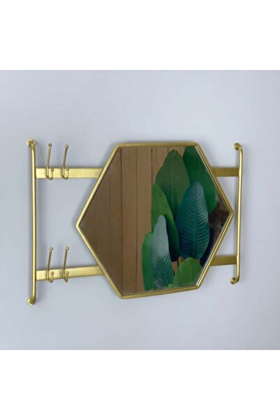 بيت الجملة (translated: House of Wholesale) مرآة حائط حديدية سداسية الشكل