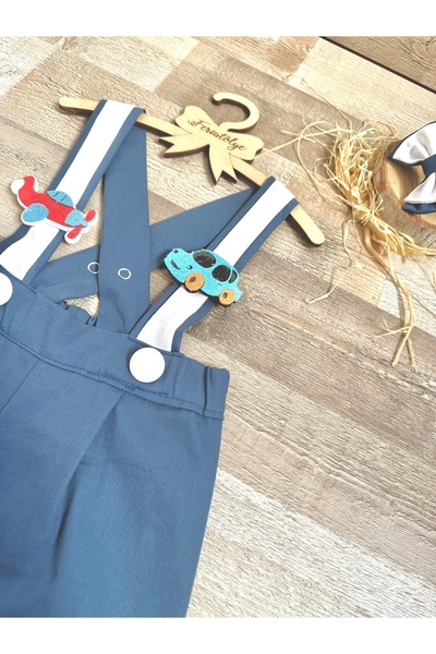 Feriatolye Vehicles Concept Baby Boy Birthday Handmade Salopet