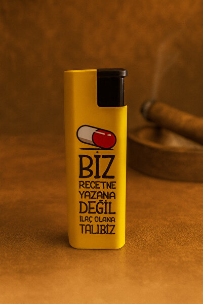 Hunter “Biz Reçetene Yazana Değil, İlaç Olana Talibiz” Yazılı Sarı Gazlı Çakmak