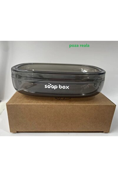 dalip Countertop Soap Dish, PET, Optimal Drainage, Transparent Gray