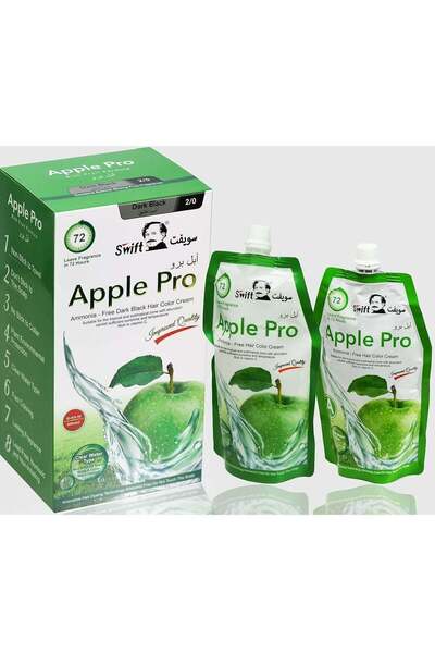 SWİFT كريم صبغة الشعر أبل برو، أسود داكن كريمي، 500 مل