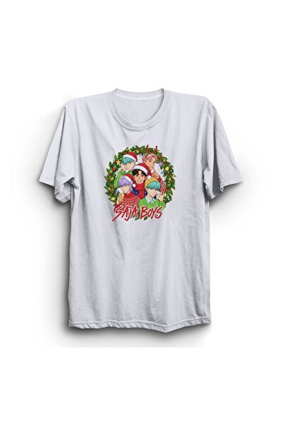 The Fame Kpop Demon Hunters, Saja Boys, Noel, Garland, Christmas Printed , 100% Cotton T-Shirt