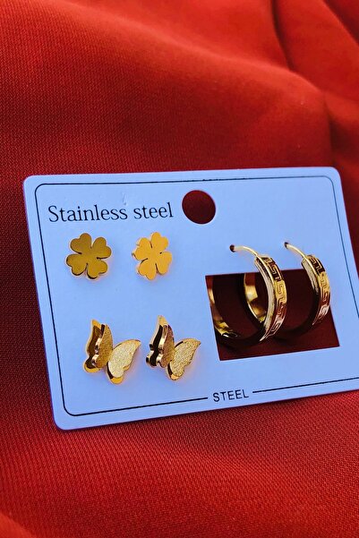 Marka Set of 3 Women's Steel Earrings