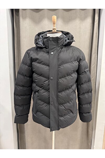 BIGAZZI KAPŞONLU SİYAH ŞİŞME MONT