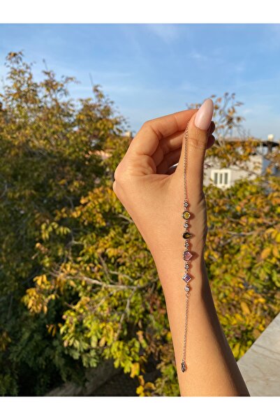 FASHION Renkli taşlı çelik bileklik