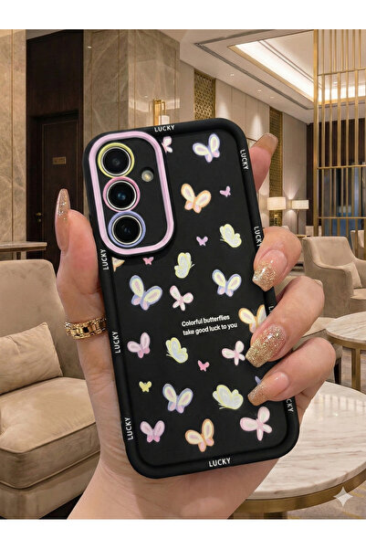 TechTrove Lucky Design Case with Black Background Butterfly and Colorful Lens...
