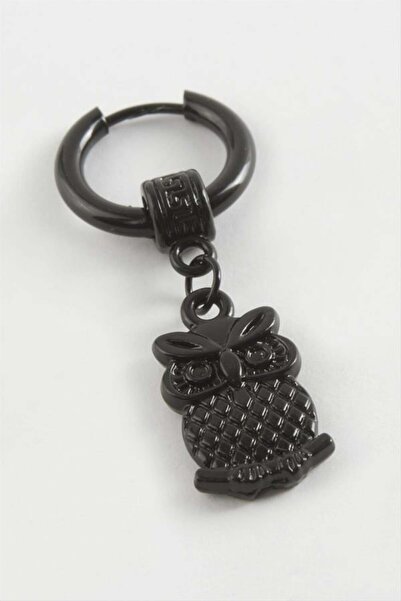 AKSESUARIM Owl Men's Steel Earrings