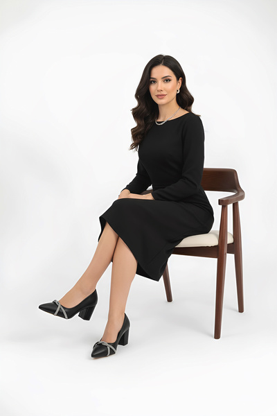 Modaarmada Black Double Mesh Stone Women's Heeled Stiletto Shoes