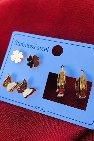 Marka Set of 3 Women's Steel Earrings