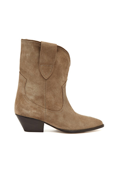 Dıvarese Kum Kadın Western Süet Deri Bot