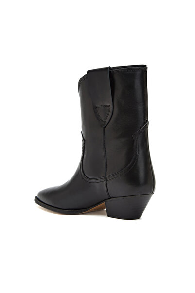 Dıvarese Siyah Kadın Western Deri Bot