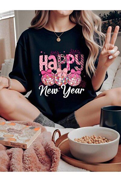 EYMORA تي شيرت بأكمام قصيرة بنمط كرة الديسكو من Happy Birthday