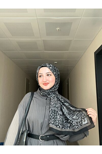 de LUNA Laila Desen Soft Şal - Gece Siyah