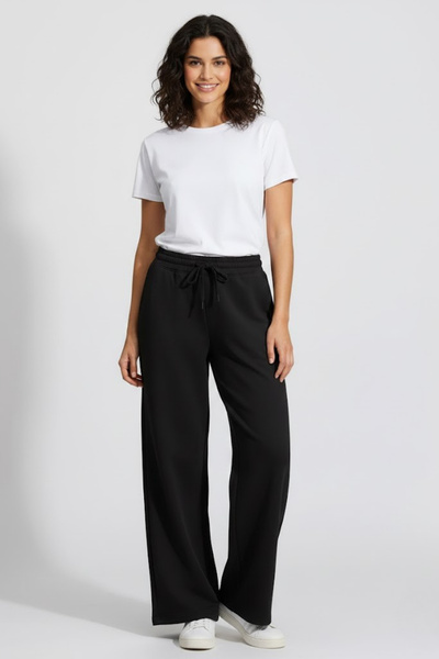 Superlife Women's Two Thread Comfortable Fit High Waist Wide Leg Pants Spr26Eak988