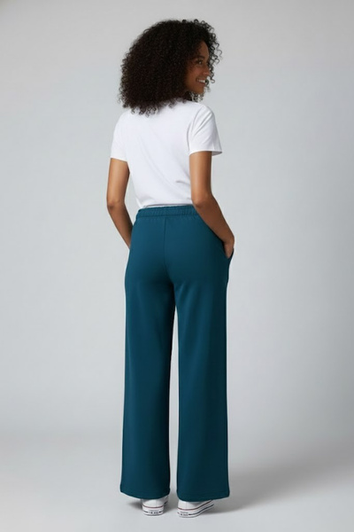 Superlife Women's Two Thread Comfortable Fit High Waist Wide Leg Pants Spr26Eak988