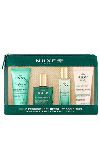 Nuxe Travel Set: Prodigieux Neroli Gel 30ml + EDP 15ml + Reve de The Scrub 30ml + Huile 30ml