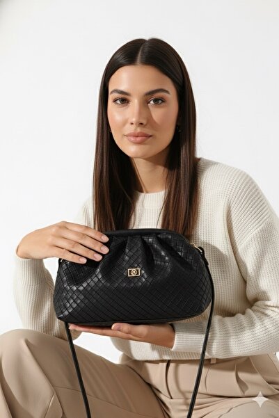 mossi Γυναικεία τσάντα βραδινού φορέματος με μαύρο σχέδιο από συνθετικό δέρμα, καθημερινή και φοιτητική
