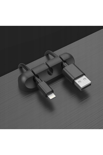 dalip Cable Organizer Dalip, Self-adhesive, Multifunctional, 3-Slot Holder, 6.4x2.2cm, Black