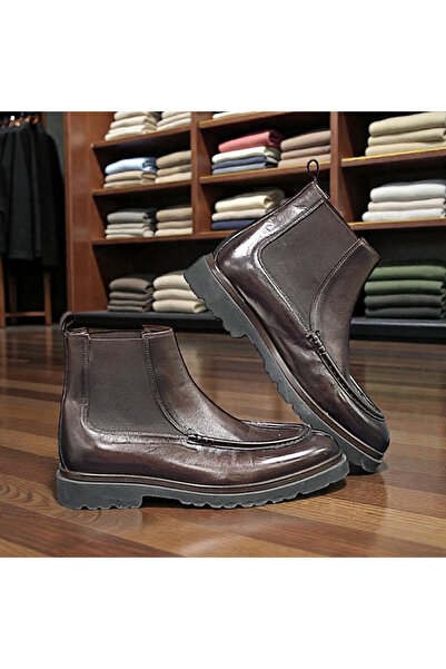 VİVA SHOES 100% Genuine Leather Eva Sole Chealsea Men's Boots