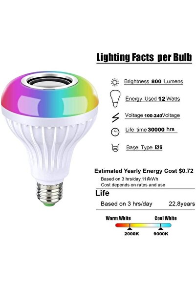 Otto Set of 2 RGB LED bulbs. Rotatable E27 + Bluetooth Speaker Bulb.