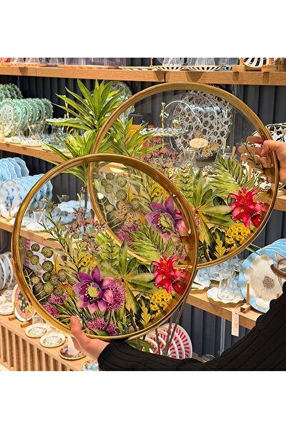 Onedekor 2li Flowers Lüks Tepsi