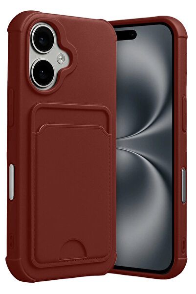 m.tk moveteck iPhone 17 Kılıf Kamera Ve Köşe Korumalı Kartlıklı Cüzdanlı Yumu...