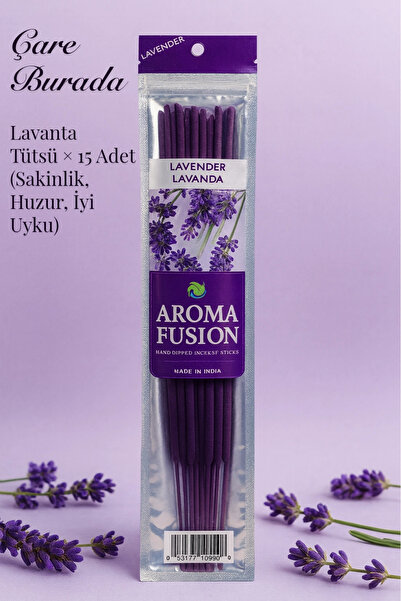 Çare Burada Aroma Fusion Lavanta Tütsü - Premium Tütsü × 15 Adet (Huzur, Saki...