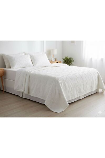 BH BABY HOME Premium Jacquard Woven Double Bedspread Set (230X240 cm) + 2 Pillowcases 50X70 cm