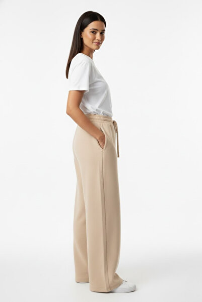 Superlife Women's Two Thread Comfortable Fit High Waist Wide Leg Pants Spr26Eak988