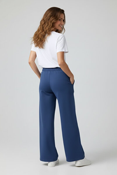 Superlife Women's Two Thread Comfortable Fit High Waist Wide Leg Pants Spr26Eak988