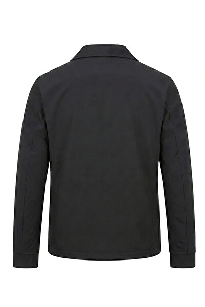 ixir Men's Transitional Coat with Double Pockets on the Chest, Black