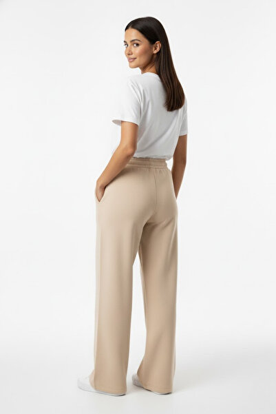 Superlife Women's Two Thread Comfortable Fit High Waist Wide Leg Pants Spr26Eak988